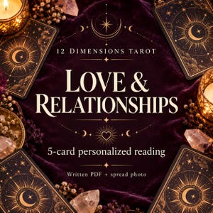 Love & Relationship Tarot Reading | 5 Cards | Personalized Written PDF