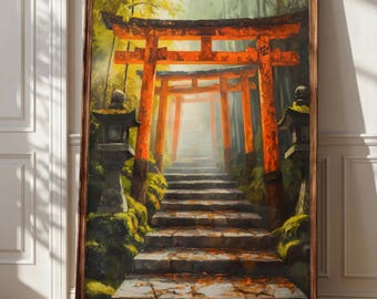 Kyoto Wall Art | Torii Gate Canvas Print | Japan Travel Gift | Japanese Home Decor | Zen Wall Art | Japan Art Print