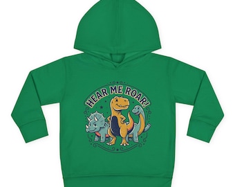 Sudadera con capucha para niños pequeños "Hear Me Roar Dinosaurs" / Lindo estampado de trío de dinosaurios