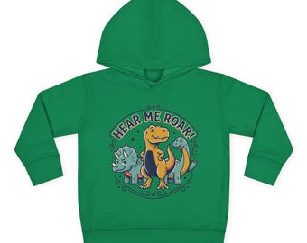 Hear Me Roar Dinosaurs Toddler Hoodie | Cute Trio Dino Graphic
