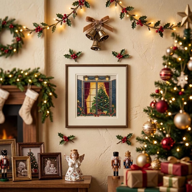 Christmas Window Cross Stitch Pattern | Cozy Holiday Pixel Art PDF ...