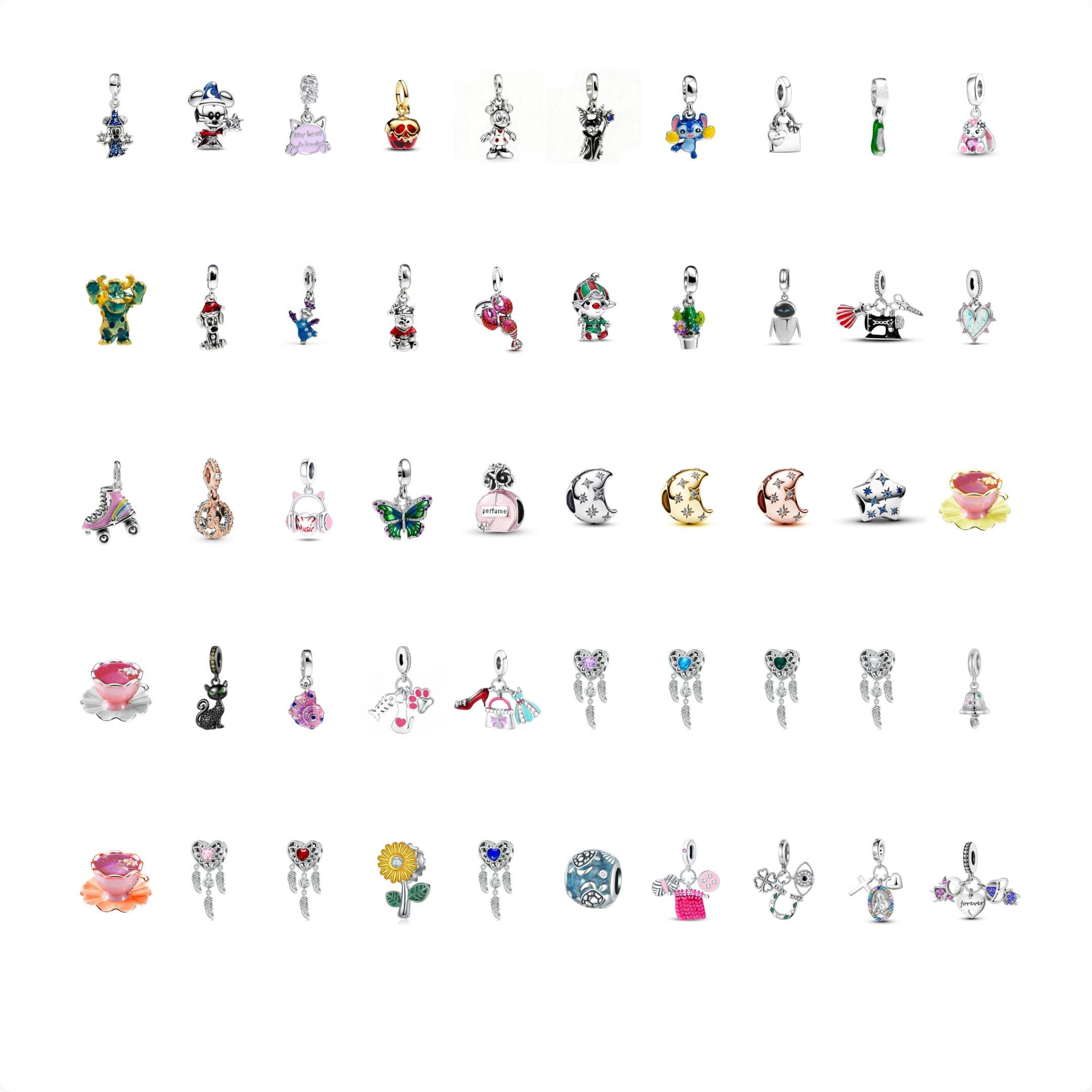Charm atrapasueños para pulsera Pandora, plata de ley 925, mariposa, luna, punto Disney, colgante, regalo para ella, regalo de cumpleaños