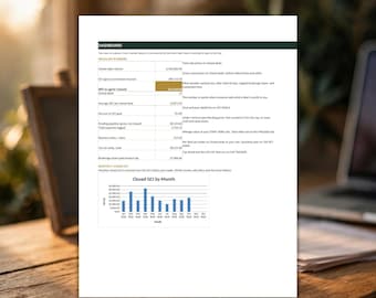 Op de afbeelding: Een zakelijk dashboarddocument met een tabel genaamd DASHBOARD met financiële statistieken zoals verkoopvolume, GCI en netto-inkomen, gevolgd door een staafdiagram getiteld Closed GCI by Month met maandelijkse prestatiegegevens.