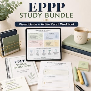 EPPP Study Guide Bundle, Visual Master Guide & Active Recall Workbook, Psychology Exam Prep PDF