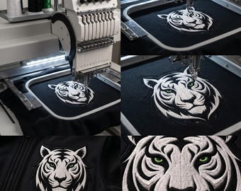 Tiger Embroidery Design Patch | 5x5 Inch Machine Embroidery File (Digital Product)