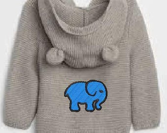 Elephant Design Patch | 3x3 | Inch Machine Embroidery File (Digital Product)