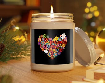 PeaceLoveJoy     Beautifully Scented - Natural Soy Wax Candle, Beautifully Designed