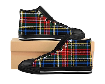 Men's Classic Tartan Plaid Tennis Shoes "Original Tag"