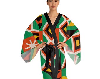 Unique Geometric Heritage Design Kimono Lounge Wear