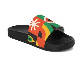 Women's Slide Sandals - Colorful Heritage Design