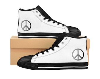 Men's Peace Symbol High-Top Sneakers "Original Tag"