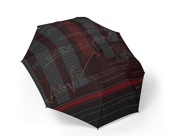 PeaceLoveJoy  Foldable Umbrella - Finance - Stock Market Chart