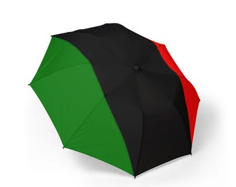 PeaceLoveJoy  Vibrant Foldable Umbrella - Red, Black, Green Design