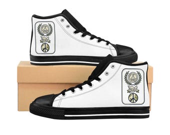 Men's High-Top Sneakers with Peace Emblem "Original Tag"