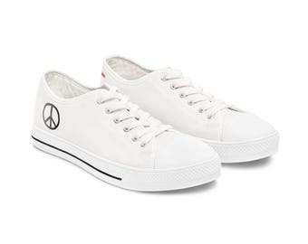 Women's Low Top Sneakers - Peace Symbol "Original Tag"