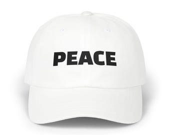 Peace Embroidered Dad Cap - Multiple Colors, Classic With Bold 'PEACE' Text