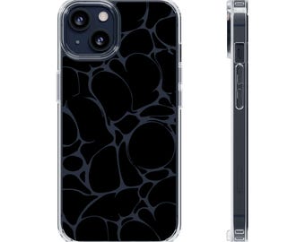 Slick Black - 90s grunge black liquid pattern phone case, original design art abstract cover, protective impact, iPhone Samsung cases, gift