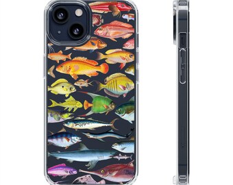 Fish Rainbow - Colorful Tropical Fish Phone Case original art cover, protective clear edge, iPhone Samsung cases, gift ideas