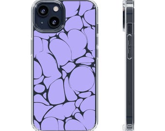 Liquid Lavender Phone Case, original design art abstract cover, protective clear edge, iPhone Samsung cases, stylish gift ideas