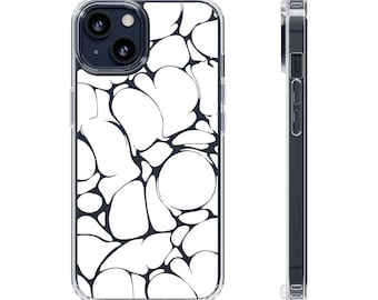 Slick White - white liquid pattern phone case, original design art abstract cover, protective impact, iPhone Samsung cases, gift ideas