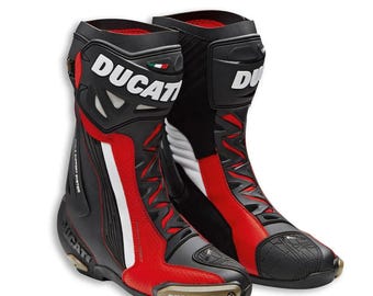 Ducati Atacama WP C2 Motorcycle Boots – Waterproof Racing Leather Biker Shoes, CE Certified Protection.