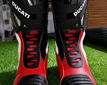 Ducati Corse V5 Air Racing Boots Men Summer Motorcycle Touring Street Riding CE.