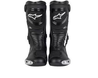 Alpinestars Leather Racing Shoes Men CE Motorcycle Biker Boots Red White Black.
