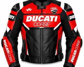 Ducati CE Armored Racing Jacket Men's Motorcycle Riding Gear.