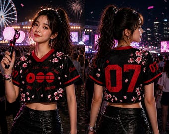 Bts Arirang Crop top Jersey, Kpop Concert Outfit Shirt, Korean Floral Jersey, Custom Name Number Gift, Army Gift