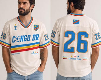 Custom Congo DR Soccer Jersey, Personalized DR Congo Football Jersey, Leopards Fan Shirt, Congo Soccer Gift, Game Day Jersey
