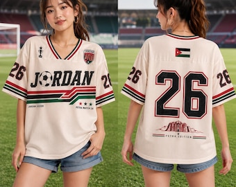 Jordan Soccer Jersey, Retro Petra Match Shirt, Custom Name Number Jersey, Jordan Football Fan Gift, Jordanian Soccer Tee