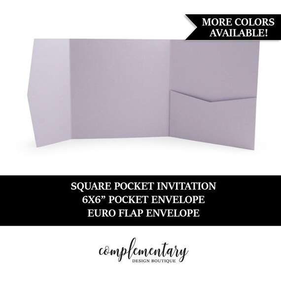 Square Pocket envelope Square Pocketfold Invitation 6 Etsy