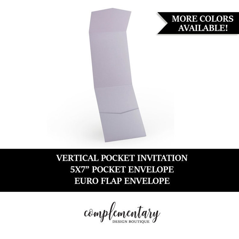 Vertical Pocket envelope Vertical Pocketfold Invitation A7 Etsy