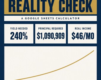 Dividend Reality Check Calculator, Google Sheets Dividend Income and 30 Year Growth Model, Passive Income Planner, Instant Download