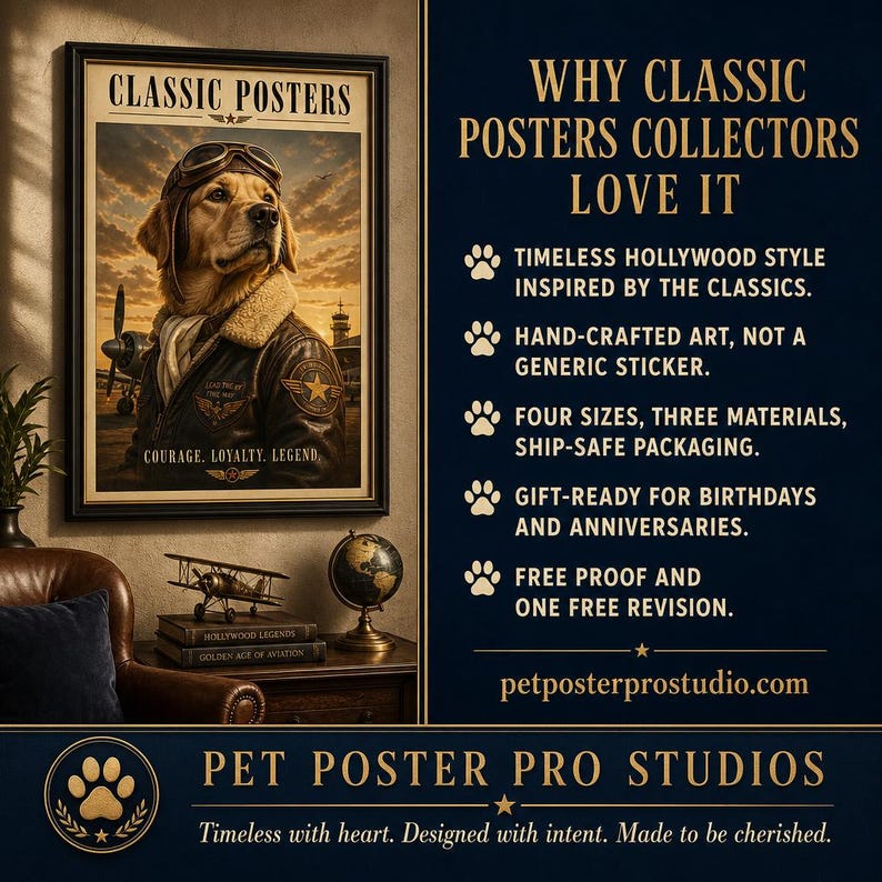 Custom Pet Movie Poster | Personalized Dog or Cat Portrait | Funny Hollywood Wall Art | Dog Mom Cat Lover Gift | Made to Order Bild 9