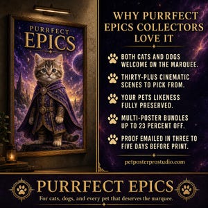 Custom Pet Movie Poster | Personalized Dog or Cat Portrait | Funny Hollywood Wall Art | Dog Mom Cat Lover Gift | Made to Order Bild 10