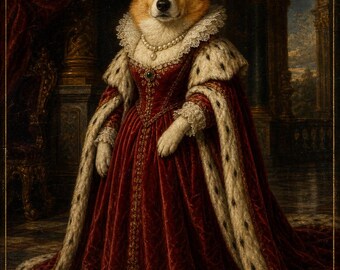 Individuelles königliches Haustierporträt, Renaissance-Hundebild, personalisiertes Katzenporträt, digitaler Download