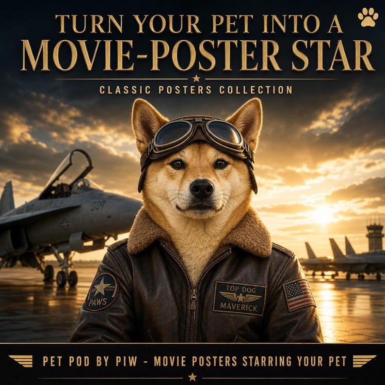 Custom Pet Movie Poster | Personalized Dog or Cat Portrait | Funny Hollywood Wall Art | Dog Mom Cat Lover Gift | Made to Order Bild 5