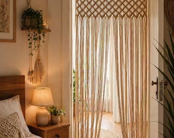 Patrón de cortina de macramé estilo bohemio, tutorial para principiantes (descarga en PDF)