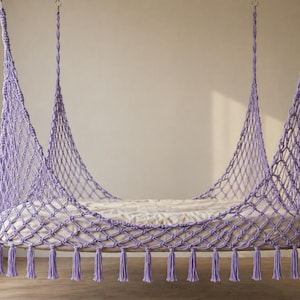 Boho Macrame Crochet Bed Canopy Pattern, Tassel Hanging Net (PDF Pattern)
