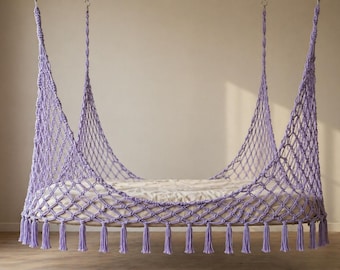Patrón de dosel de cama de macramé estilo bohemio con borlas (patrón en PDF)