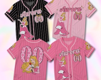 Princess Aurora Coquette Baseball Jersey, Sleeping Beauty Disney Inspired Shirt, Pink Bow Princess Graphic Tee, Magic Kingdom Fan Gift