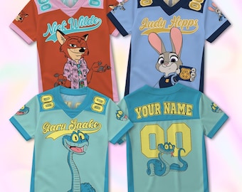 Benutzerdefinierte Zootopia Kinder Fußball Jersey personalisierte Judy Hopps Nick Wilde Jugend Shirt Cartoon Geburtstagsgeschenk Outfit Y2K Kleinkind Kleidung Tee