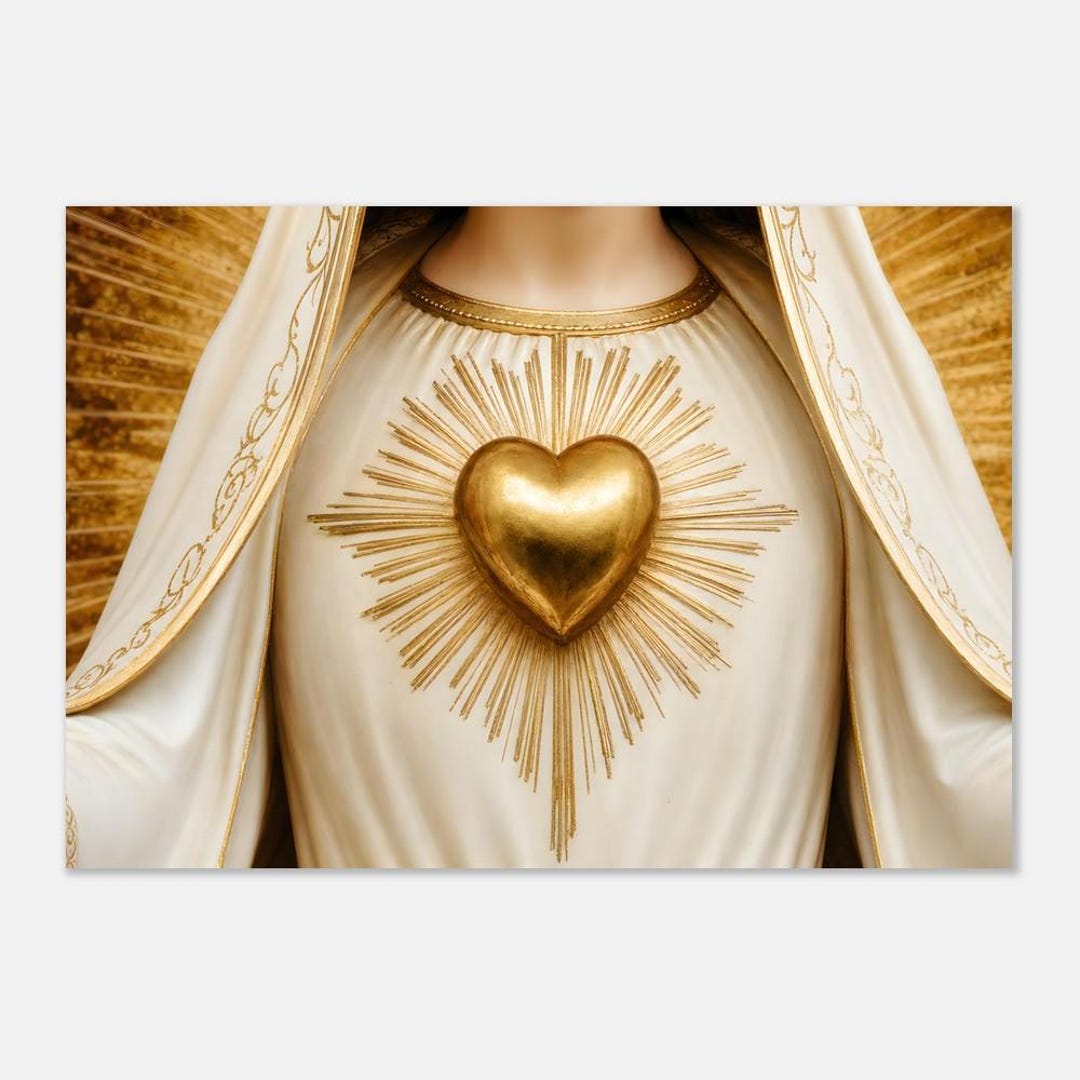 Our Lady of Beauraing | Golden Heart Detail | Catholic Wall Art ...