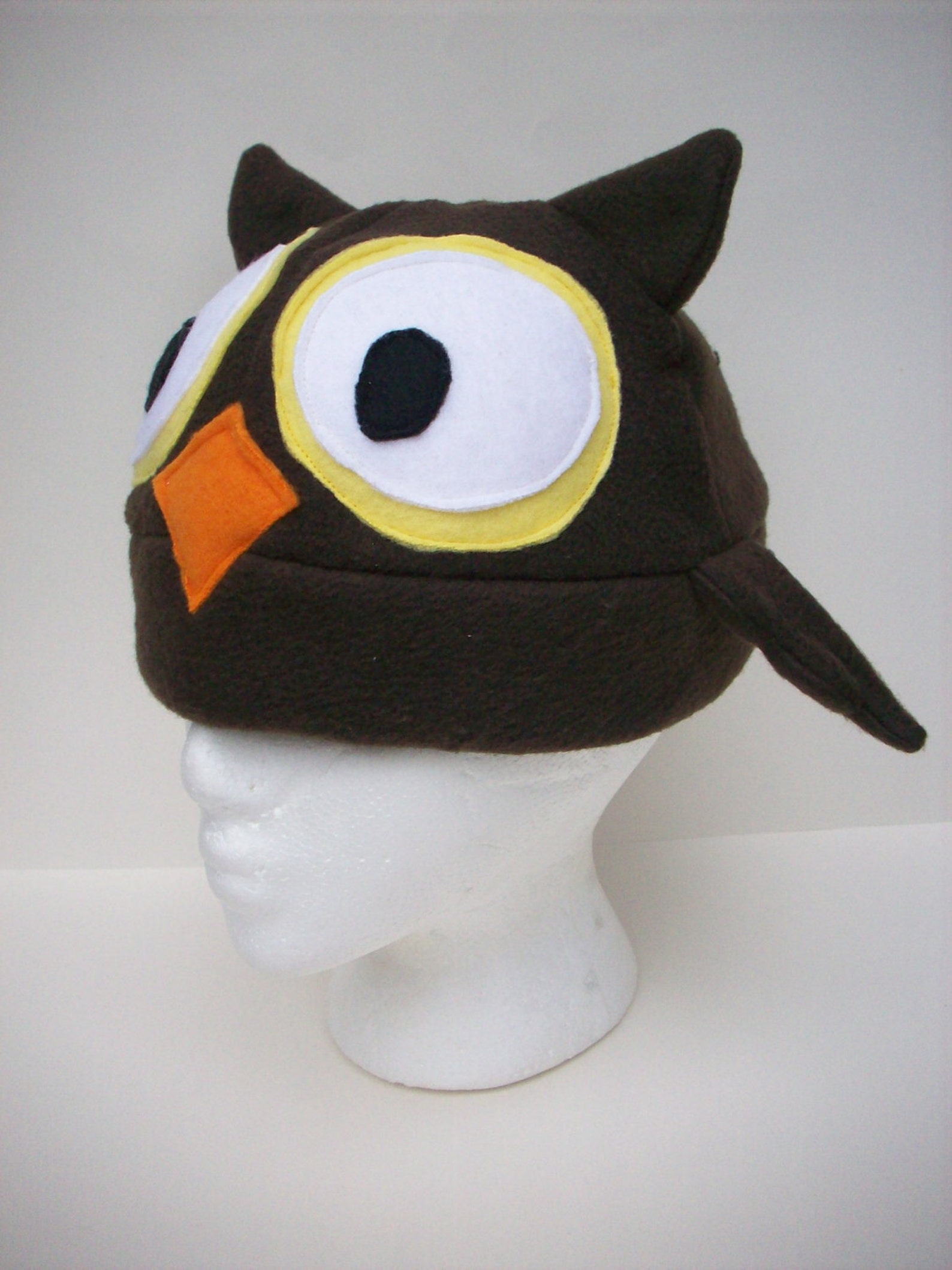 Fleece Owl Hat Etsy