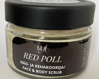 Rotes Talg Gesichts- & Körperpeeling | Handgefertigtes Zuckerpeeling | 135 ml