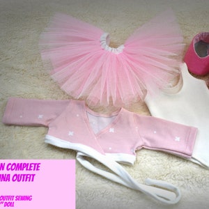 PDF TUTORIAL 18-20 "Waldorfpuppe Ballerina-Outfit KOMPLETT Bodysuit, Top, Tüllrock, Ballettschuhe - Puppenkleidung Schnittmuster