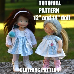 Doll pattern 14" and 12" wired doll , PDF pattern and tutorial 14" and 12" doll, tutorial for waldorf doll,sculpted doll