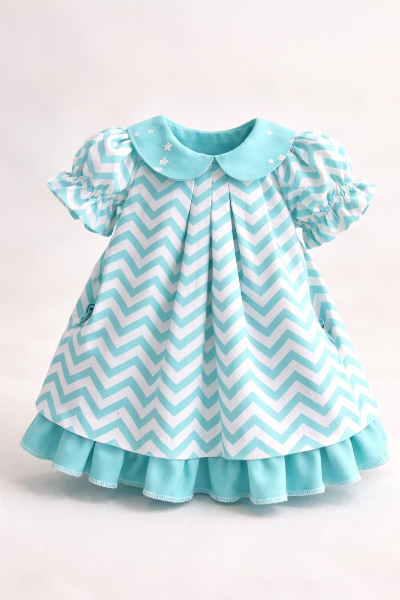 Pleated Dress PDF Pattern: 17-20" Waldorf Doll Clothes Sewing Tutorial image 2