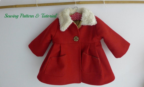 赤いコートの人形の縫製パターン：18～20インチのウォルドルフ人形の服